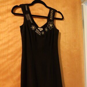 $1200 Moschino Cheap and Chic dress black with silver fit n flare size US 6/S